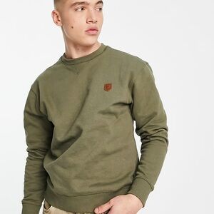 Jack & Jones Men's Olive Green Crew Neck Sweatshirt Size M Pullover Modern